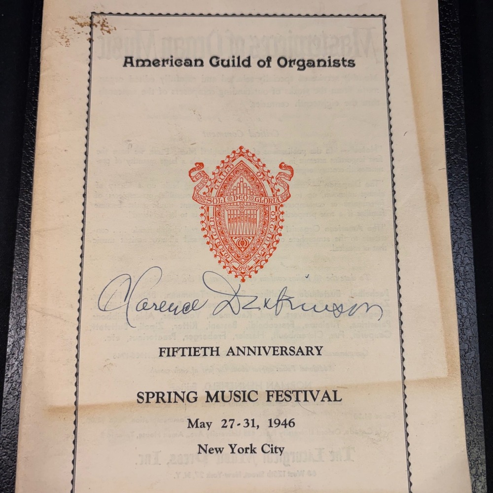 AGO 1946 50th Anniversary Music Festival Program Signed Clarence Dickinson NYC
